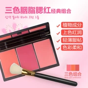 Tri-màu blush tấm đa màu blush kết hợp bột mịn mịn nhiều màu rouge giai đoạn blush để gửi brushes