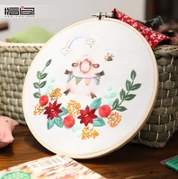 Handmade vải thêu TỰ LÀM gói nguyên liệu người mới bắt đầu nhập thêu kit bán thành phẩm (gửi thêu stretch) giá tranh thêu tay