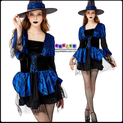 taobao agent Apple, clothing, blue broom, dress, halloween