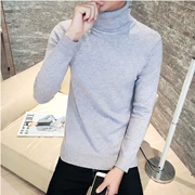 2018 Hàn Quốc Slim Solid màu dài tay áo cao cổ áo len Áo len trắng đáy quần bó sát mùa đông