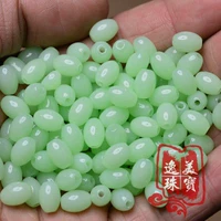 6*9 мм светло -зеленые длинные рисовые бусины 100 штук
