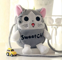 Cheese mèo Messenger túi vai ngọt ngào nhà tư nhân mèo phim hoạt hình sang trọng điện thoại di động ba lô quà tặng cô gái hình dán nổi