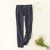 Của phụ nữ Châu Âu và Hoa Kỳ xuất khẩu khuyến mãi denim quần eo thẳng qua mỏng hoang dã jeans có kích thước lớn F302C quần bò dài Quần jean