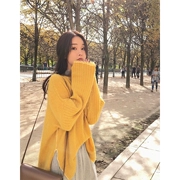Sơn Sơn mùa thu mới của Hàn Quốc phiên bản ulzzang lỏng hoang dã thiết lập của lười biếng hit màu bên Ma Hai áo len
