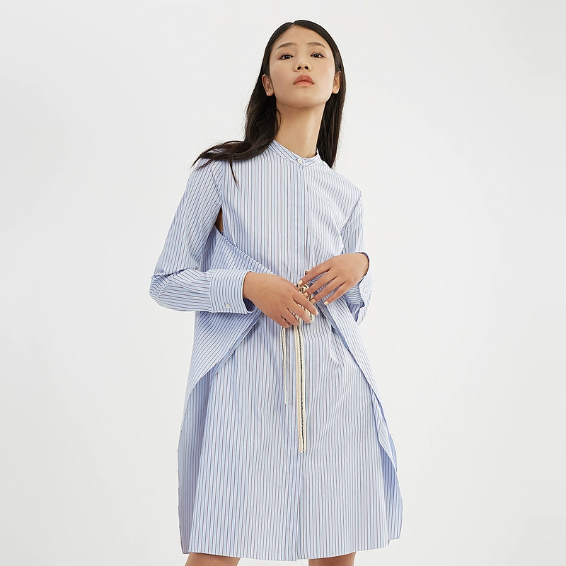 PORTS Ports 2020 Fall Sản phẩm mới Váy sọc dài tay dài cỡ trung của phụ nữ RV9D001DFC027 - Sản phẩm HOT