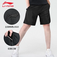 Li Ning, летние баскетбольные шорты для отдыха, пляжные быстросохнущие черные штаны, свободный прямой крой, для бега