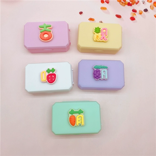 Cartoon Stealth Myopia Glasse Box Box, чтобы написать коробку с партнером двойной цепной коробку портативной замены зрачка WL122