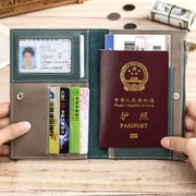 Túi đựng hộ chiếu bằng da đa năng Túi ID nam Du lịch nước ngoài ví thẻ túi dây kéo siêu mỏng