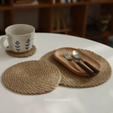 Zhiwu японская стиль плетеная льняная изоляционная блюда загущенная круговая анти -хот -горша