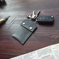 Bộ thẻ da handmade Thẻ xe buýt bộ thẻ ngân hàng thẻ ngân hàng đặt ví chìa khóa nhẫn đa chức năng có thể treo cổ túi đựng thẻ atm