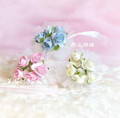 taobao agent DIY handmade 22cm30cm6 points 8 points BJD dressing doll handicraft handmade flower wedding dress hand bouquet multi -color
