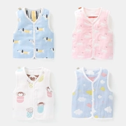 Quần áo trẻ em cotton gạc vest mùa xuân và mùa thu mùa thu bé trai bé gái nữ bé bé sơ sinh phần mỏng - Áo ghi lê