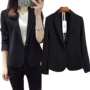 2018 Hàn Quốc phiên bản mới màu đen nhỏ phù hợp với nữ đoạn ngắn mùa xuân và mùa thu thường Slim phù hợp với áo khoác nữ là mỏng mùa thu áo thu đông nữ