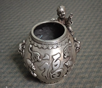 Кожа серебряный резервуар ванчар ароматный ароматный аромат