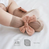Осенние детские кроссовки, шнурок-держатель с бантиком, носки для принцессы для раннего возраста, удобная обувь, средней длины, в корейском стиле