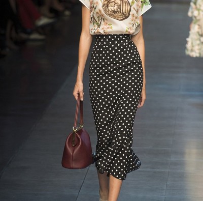 鱼尾裙波点半身裙女春夏2021新款中长款包臀裙雪纺高腰显瘦长裙