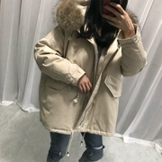 Thu đông 2019 mới của Hàn Quốc Dongdaemun ulzzang bọ cạp cổ áo lông lớn xuống áo khoác nữ lỏng lẻo dài triều - Xuống áo khoác