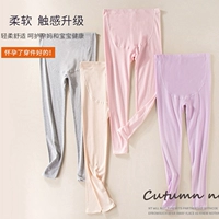 Хлопковое термобелье для беременных с поддержкой живота, хлопковые бархатные удерживающие тепло штаны, увеличенная толщина