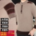 Winter Ordos City áo len cashmere nam trung niên áo len rộng ấm áp nửa cao cổ áo len dày cha áo oversize nam Áo len Cashmere