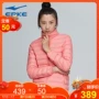 Áo khoác thể thao nữ Hongxing Erke mùa thu đông 2018 mới dành cho nữ áo khoác ấm áp áo gió xuống áo khoác nữ áo lông vũ dáng dài