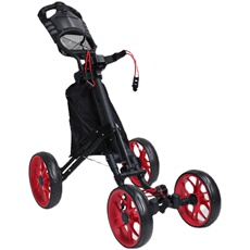 Гольф-кары how true 铝合金高尔夫四轮球包拉车 折叠式球包手推车伞架水壶架