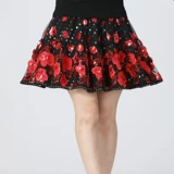 Юбка, красные блестки для ногтей, костюм, мини-юбка, новая коллекция, с вышивкой