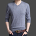 18 mùa xuân phần mỏng nam V-Cổ áo len dài tay T-Shirt nam Slim gà tim cổ áo Hàn Quốc áo len đáy áo len Áo len