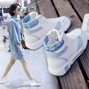 Giày cao nữ 2018 mới chất liệu da hoang dã và giày cotton mùa thu đông cho học sinh thời trang Hàn Quốc Giày đỏ nữ