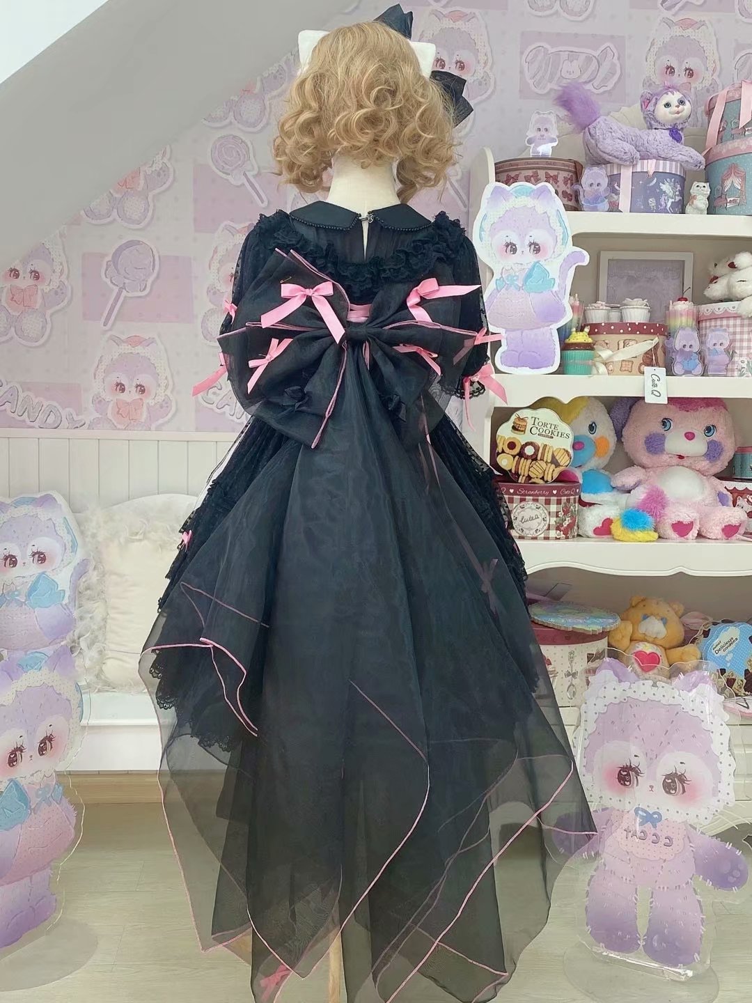 Back Yarn: Black Yarn, Powder Yarn, Powder Ribbon【 new pattern yu about 】 Sweet bean series Small things