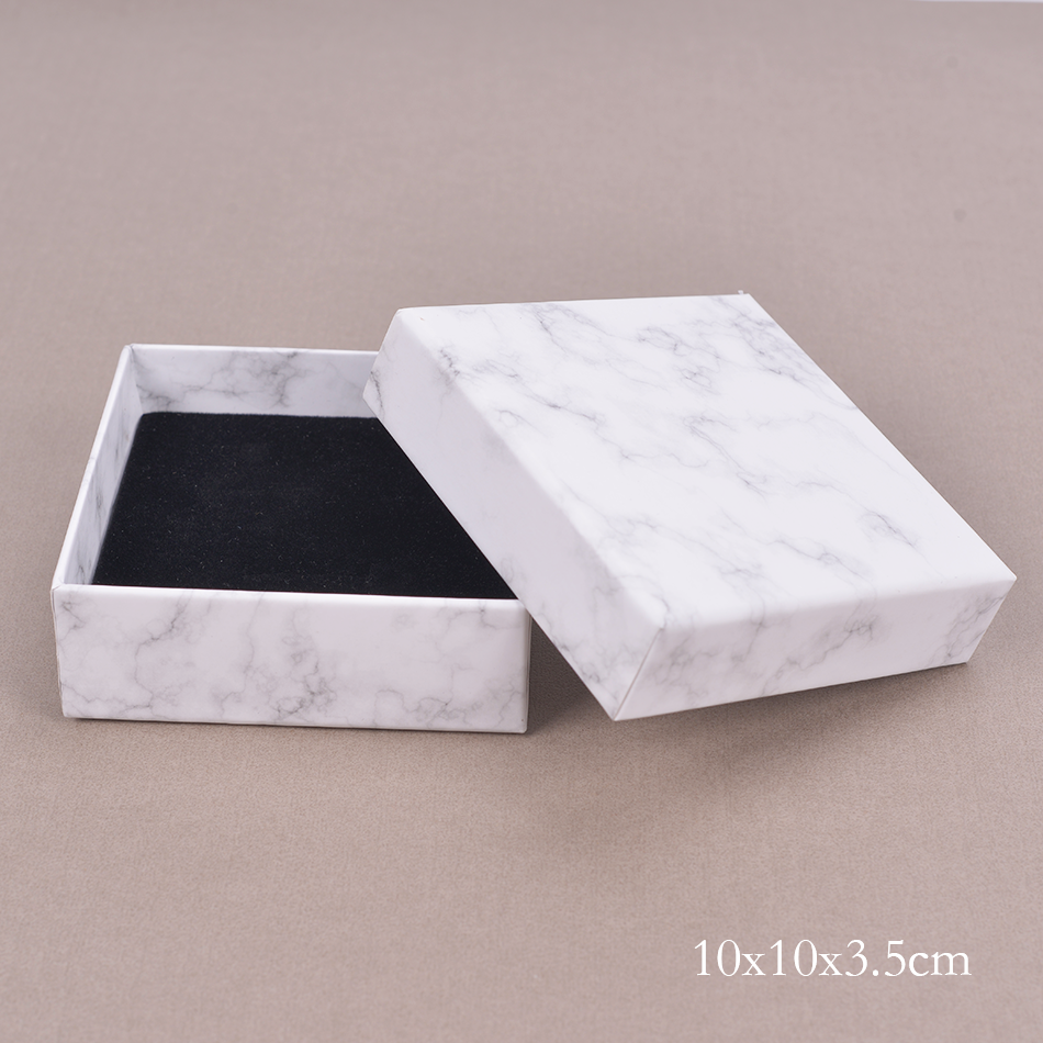 10X10x3.5cmMarbling Jewelry box ornaments packing box Bracelet Ring Wrist watch Ear Studs Necklace trumpet Gift box Heaven and earth cover