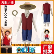 One Piece phiên bản trực tiếp trẻ em cos phù hợp với Luffy cùng áo vest mũ rơm phim và truyền hình hoạt hình cosplay phù hợp với còn hàng