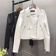 Likarulla short da nữ 2019 phiên bản Hàn Quốc mùa xuân và mùa thu mới khí chất là áo khoác da xe máy mỏng áo khoác ngắn - Quần áo da