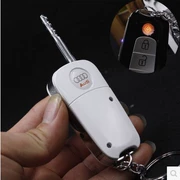 Audi Keychain Sạc Nhẹ Hơn Windproof Sáng Tạo Kim Loại Thuốc Lá Điện Tử Nhẹ Hơn USB Nhẹ Hơn Men Im Lặng