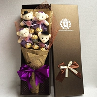 Ferrero đích thực sô cô la phim hoạt hình gấu bó hoa hộp quà tặng thiết lập của mẹ ngày Valentine món quà Ngày tốt nghiệp ảnh hoa hồng sáp