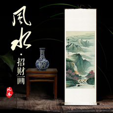 Картина 石舟山水画南国早春丝绸字画卷轴客厅装饰风水水墨壁画招财风景画