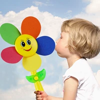Электрический крутящийся разноцветный легкий вентилятор, мультяшная игрушка «Ветерок», пластиковый чехол для проездного для детского сада, подсолнух