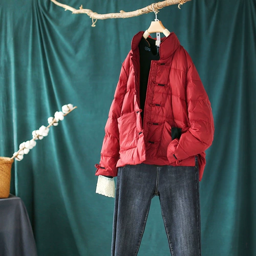 Бархатный ретро зимний пуховик, легкая и тонкая куртка для отдыха, утиный пух, 2020, оверсайз