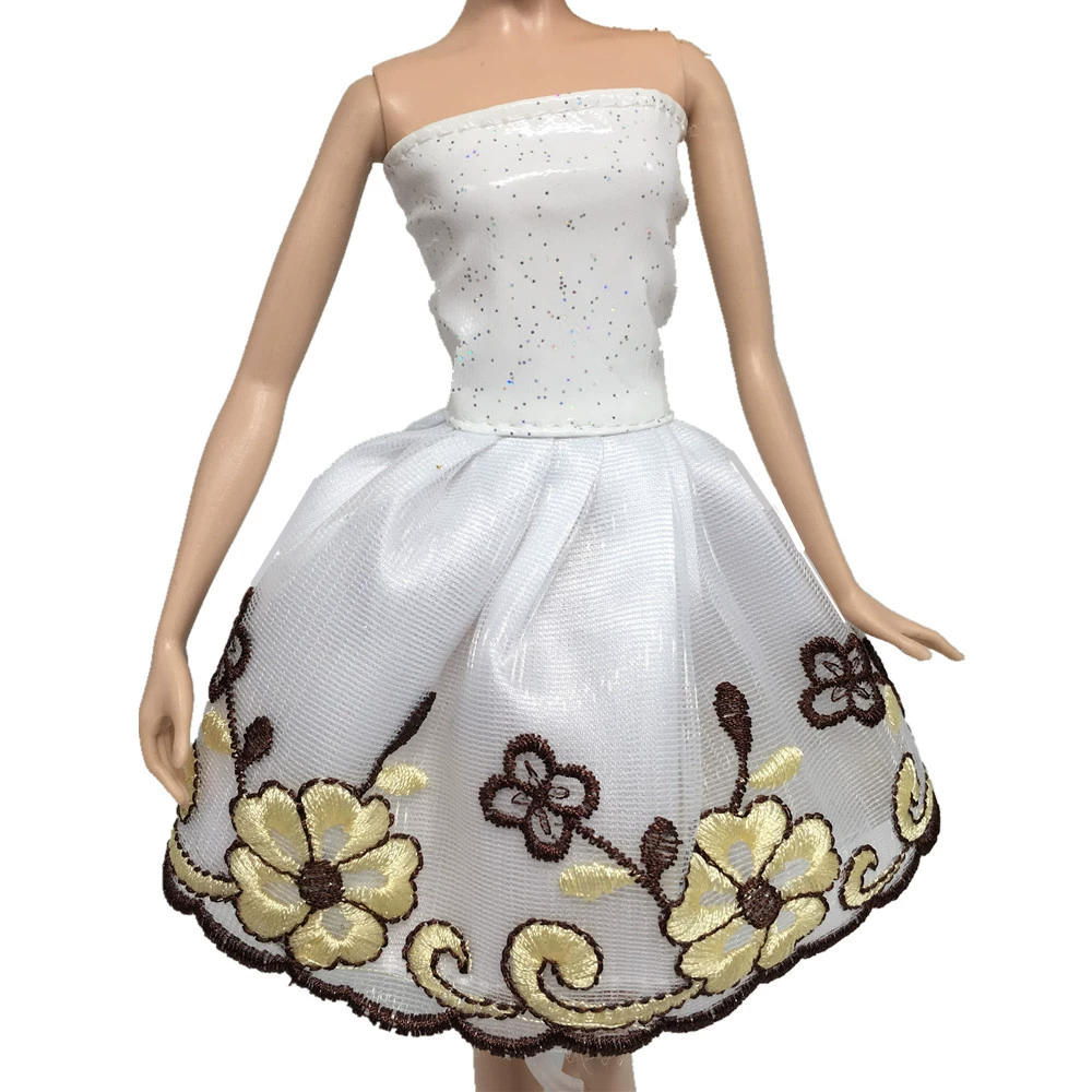Princess Doll Quần áo Váy Thời trang Casual Dress Trắng Sáng Da Thêu Universal Dress Girl Toy - Búp bê / Phụ kiện