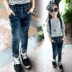 Quần áo trẻ em gái mùa xuân và mùa thu quần jean bé gái quần mùa xuân và mùa thu Phiên bản Hàn Quốc của trẻ lớn mùa thu quần Hàn Quốc - Quần jean Quần jean