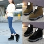 Giày cao gót cộng với nhung cao gót dày 8cm Giày đế cao nữ 2018 mới thời trang hoang dã Hàn Quốc boot cổ ngắn