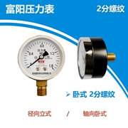 Đồng hồ đo áp suất Fuyang Huayi Y60Z trục ngang máy nén khí bình xăng áp suất không khí đo áp suất nước 16 kg 2 phút