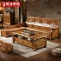 sofa gỗ long não sofa gỗ rắn chaise góc lưu trữ đa năng phong cách Trung Quốc đồ nội thất phòng khách - Ghế sô pha bộ ghế sofa mini giá rẻ