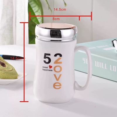 520 & Mirror CupCartoon ceramics Girlish heart unicorn Mug Water cup female With cover originality trend office lovers powder Unicorn