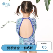 Babyone Trung Quốc sườn xám dài tay áo tắm một mảnh cho bé gái 2019 hè mới chống Xiêm - Đồ bơi trẻ em