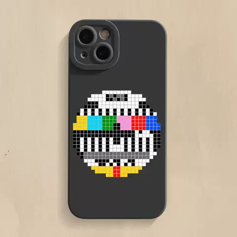 Retro Vintage Analog TV Signal Illustration Phone Cases Covers Matte Silicone TPU iPhone 15, iPhone 14, iPhone 13, iPhone 12, iPhone 11
