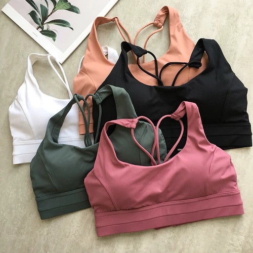 Одежда для йоги, майка, противоударный бюстгальтер пуш-ап для спортзала, нижнее белье, красивая спина