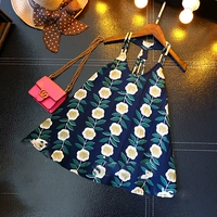 Trẻ em Hàn Quốc quần áo 2018 mùa hè mới cô gái stereo hoa treo cổ Hàn Quốc phiên bản một hình váy triều thủy triều 1362 váy body đẹp cho bé