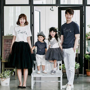Cha mẹ và con mặc mùa hè 2018 làn sóng mới ngắn tay t-shirt gia đình ba gia đình ăn mặc mẹ và con gái mẹ ăn mặc áo mùa xuân