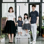 Cha mẹ và con mặc mùa hè 2018 làn sóng mới ngắn tay t-shirt gia đình ba gia đình ăn mặc mẹ và con gái mẹ ăn mặc áo mùa xuân