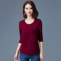 Áo sơ mi nữ trung niên 30 - 40-50 tuổi áo sơ mi tay dài áo thun cotton mẹ mùa xuân và áo thun cotton mùa thu áo dài cho người lớn tuổi